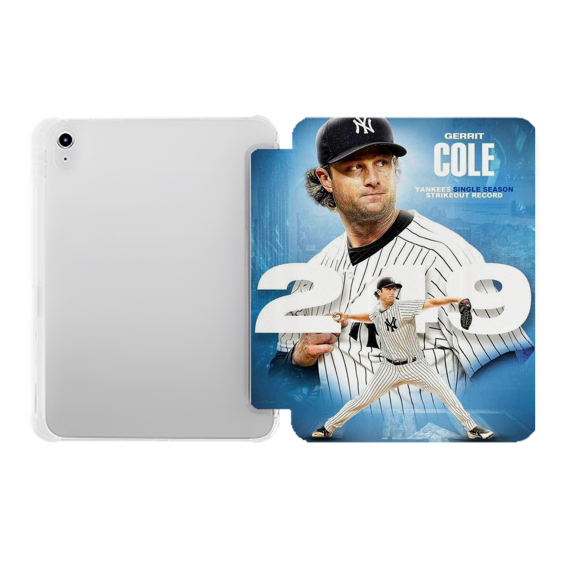Gerrit Cole 29 Premium Tri-Fold PU Leather & Silicone IPad Case With Pencil Slot – Fits 9.5,10.5,10.9 – Adjustable Stand, Slim, Protective